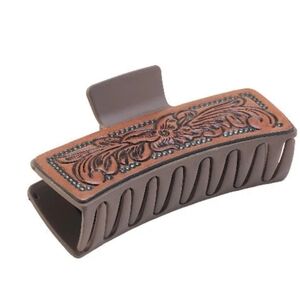 Western Hair Clip In Dark Brown Hair Clip with Intricate Design Cowgirl